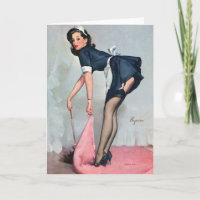 French Maid Sweeping Pin Up