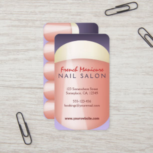 French Manicure Nail Technician Business Cards