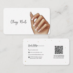 French Manicure Nails Hand Nail Tech Business Card