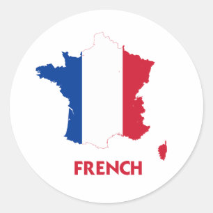 FRENCH MAP CLASSIC ROUND STICKER