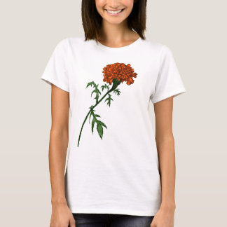 French Marigold Flower Ink Drawing T-Shirt