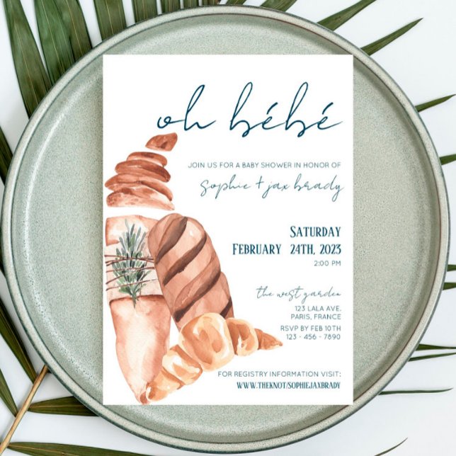 French Market - Baguette - Baby Shower Invitation (Creator Uploaded)