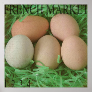 French Market Eggs Poster