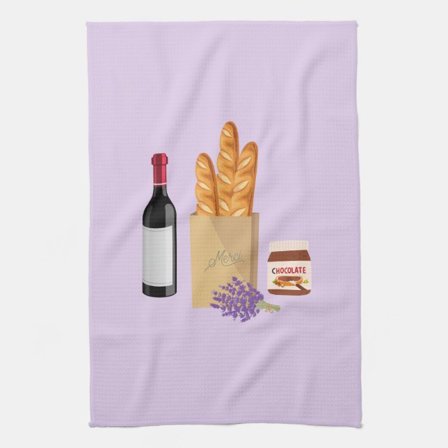 French Market Lavender Tea Towel (Vertical)