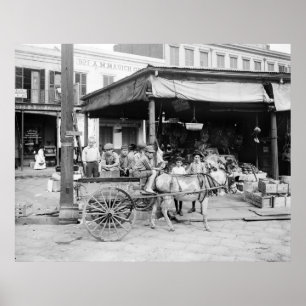 French Market, New Orleans: 1910 Poster