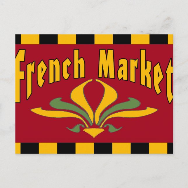 French Market Sign Postcard (Front)