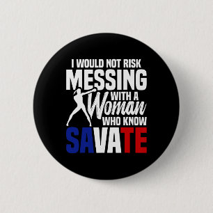 French Martial Arts Savate Instructor Kickboxing S 6 Cm Round Badge