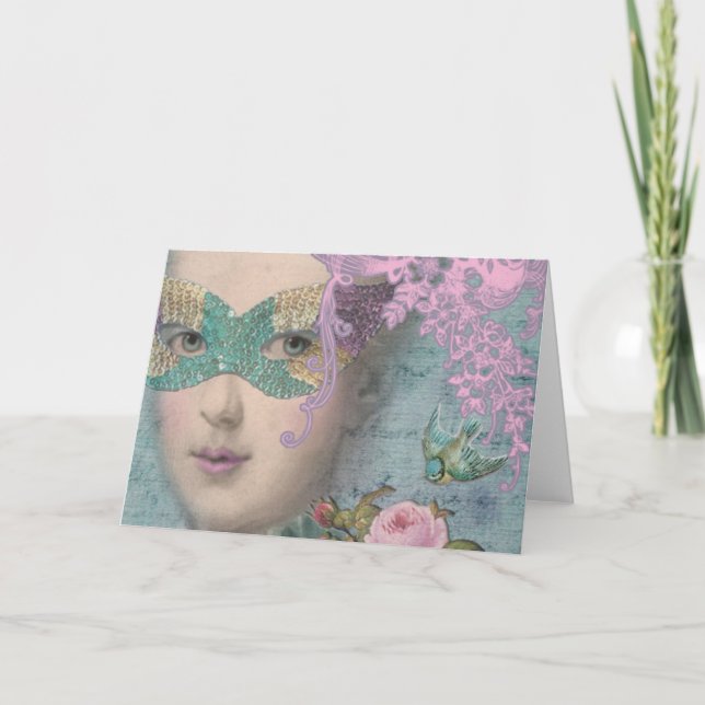 French Masquerade Card (Front)