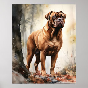 French Mastiff Dog Art Print Poster