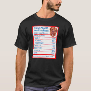 French Mastiff Dog Breed Owner Funny Nutrition Fac T-Shirt
