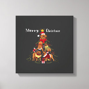 French Mastiff Dogue de Bordeaux Christmas Tree Xm Canvas Print
