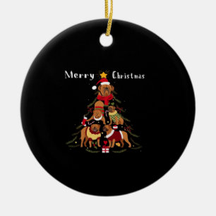 French Mastiff Dogue de Bordeaux Christmas Tree Xm Ceramic Tree Decoration