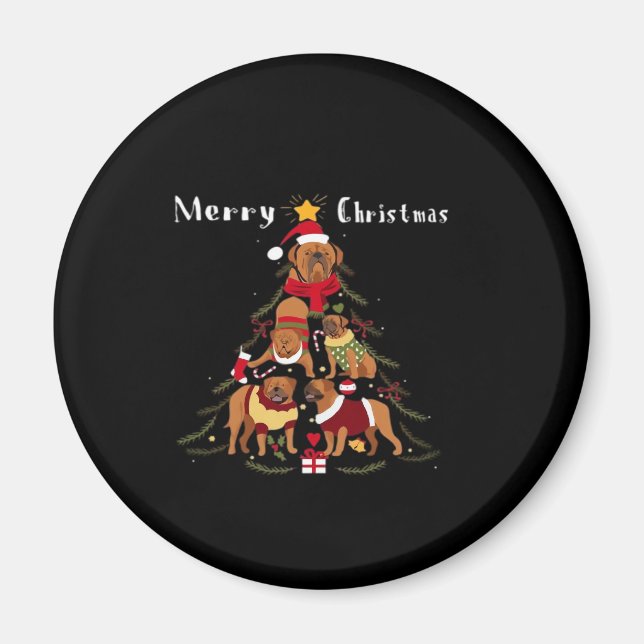 French Mastiff Dogue de Bordeaux Christmas Tree Xm Magnet (Front)