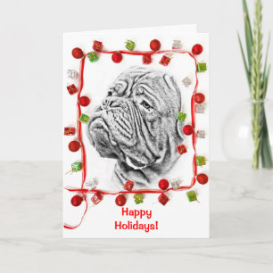 French Mastiff Holiday Card