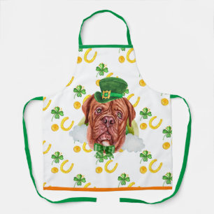French Mastiff Holiday Decor St Patrick's Day Dog Apron