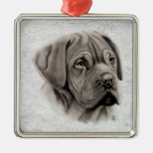 French Mastiff Metal Tree Decoration