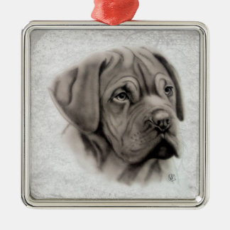 French Mastiff Metal Tree Decoration