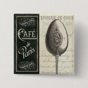 French Menu 15 Cm Square Badge