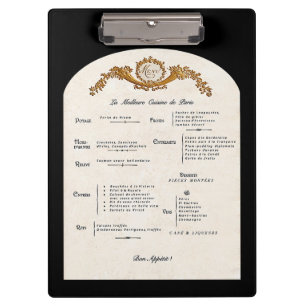 French Menu Kitchen Clipboard