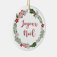 French Merry Christmas Wreath, Joyeux Noël