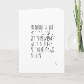French Miss You Card