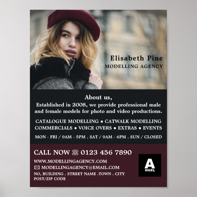 French Model, Modelling Agency, Model Agent Poster (Front)