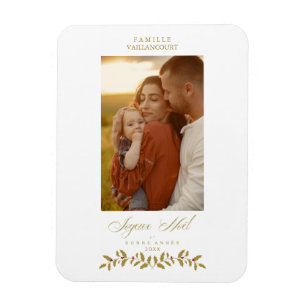 French Modern Elegant Chic Christmas Photo Family Magnet
