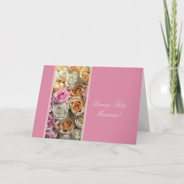 french mother's day pastel roses card (Front)