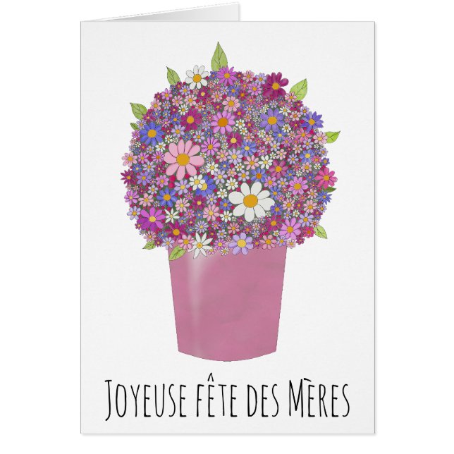 French mother's day Pink bouquet of flowers (Front)