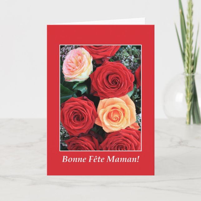 French mother's day rose card (Front)