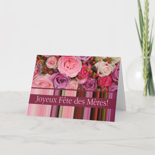 French mother's day rose card (Front)
