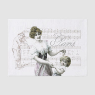 French Music Violinist Dancer Lady Girl Decoupage  Tissue Paper