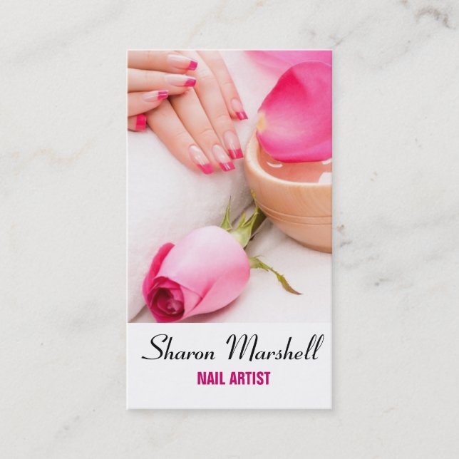 French Nails Manicurist Beauty Salon Spa Business Card (Front)