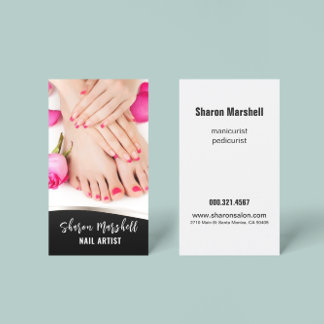 French Nails & Roses Manicure Pedicure Salon Business Card