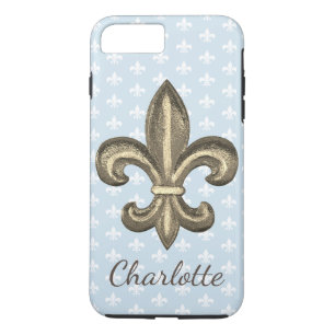 French New Orleans Fleur De Lis & Blue iPhone 8 Plus/7 Plus Case