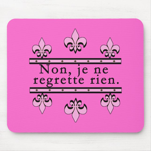 French No Regrets Products Mouse Mat (Front)