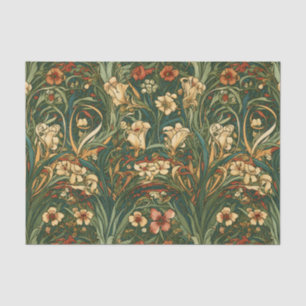 French, nouveau inspired field of wildflowers tissue paper