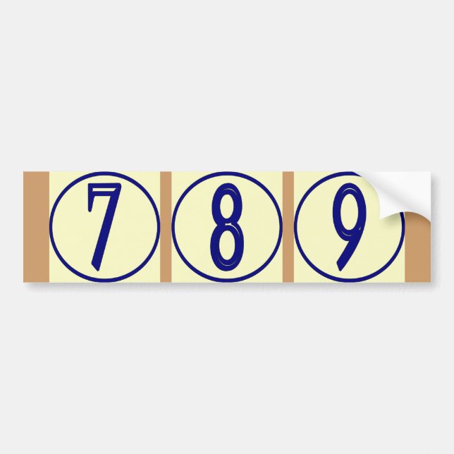 French Numbers Vinyl House Numbers Sign Bumper Sticker (Front)