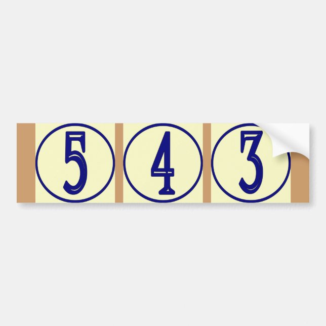 French Numbers Vinyl House Numbers Sign Bumper Sticker (Front)