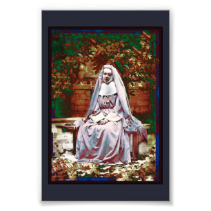 French Nun in the Garden of Contemplation Photo Print