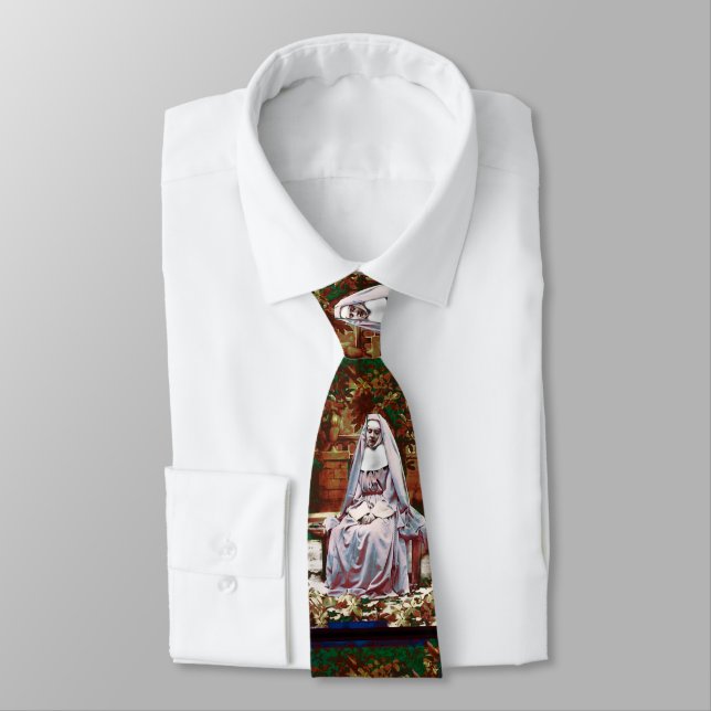 French Nun in the Garden of Contemplation Tie (Tied)