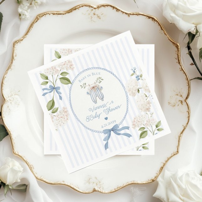 French Nursery Baby Shower Coquette Clothesline  Napkin (Creator Uploaded)