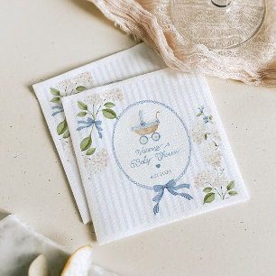 French Nursery Vintage Carriage Baby Shower Napkin