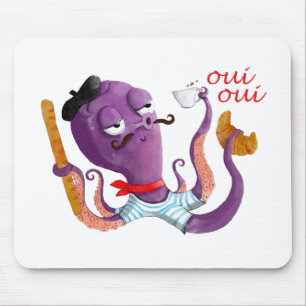 French Octopus Mouse Mat