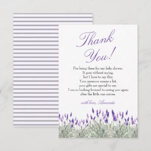 French Oh Bebe Lavender Gender Neutral Baby Shower Thank You Card