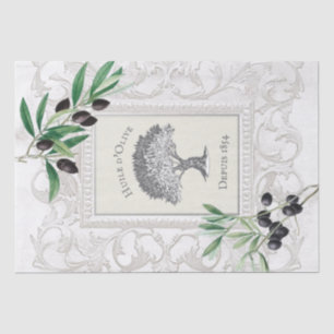 French Olive Oil Vintage Tree Frame Decoupage Tissue Paper