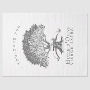 French Olive Oil Vintage Tree Logo Decoupage Tissue Paper