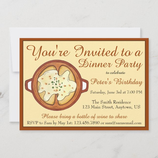 French Onion Soup Food Dinner Party Supper Club Invitation (Front)