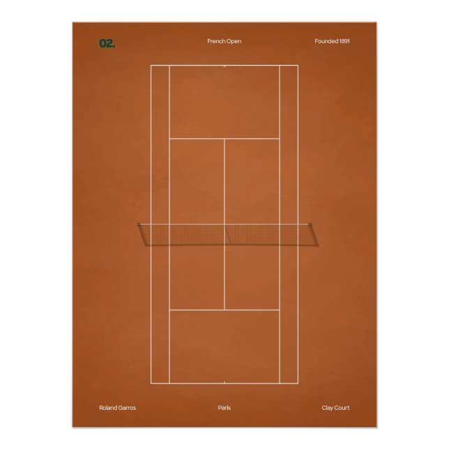 French Open Clay Tennis Court Poster (Front)