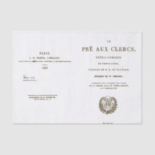 French Opera Program Title Page Tissue Paper